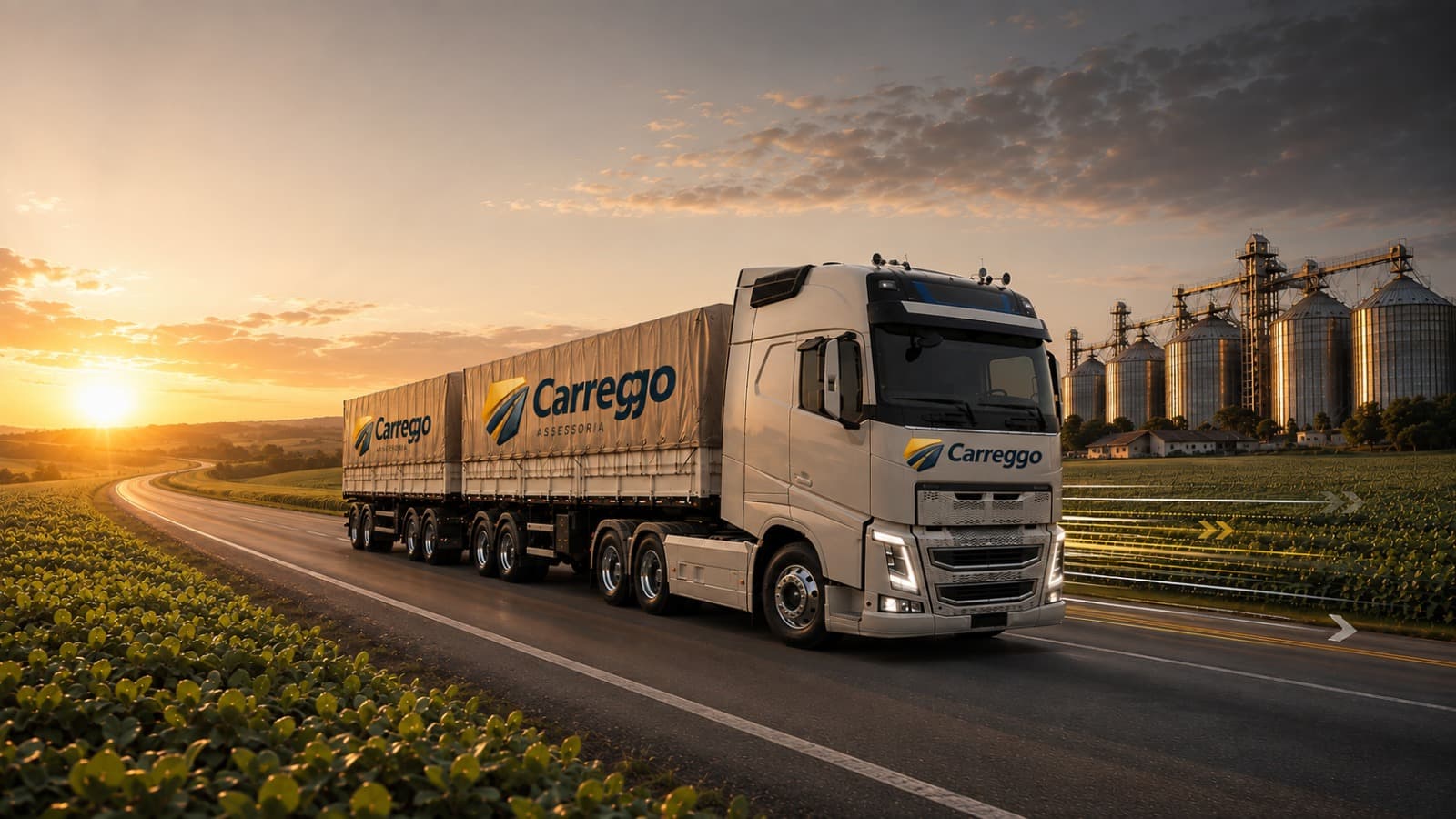 Caminhão Carreggo em rodovia